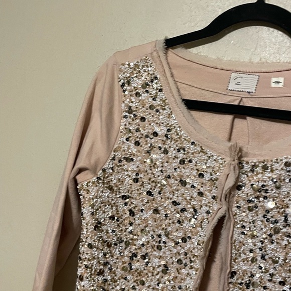 Anthropologie Postmark Paillette Beaded Cardigan Size XS - Picture 5 of 10